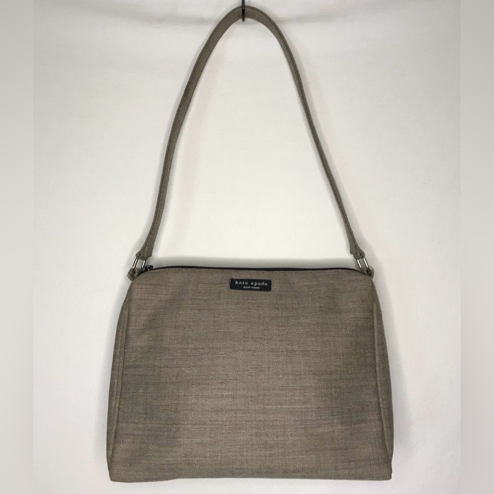 Kate Spade Vintage 1990s Beige Linen Shoulder Bag